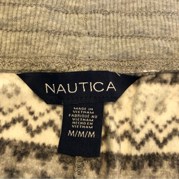 Nautica Fair Isle Pajama Set Soft Cozy Loungewear With Pockets Woman’s Size M - Picture 2 of 16